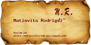 Matievits Rodrigó névjegykártya